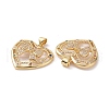 Brass Cubic Zirconia Pendants KK-G453-05G-3