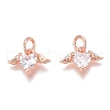 Brass Micro Pave Clear Cubic Zirconia Charms ZIRC-O035-26-2