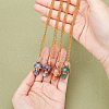 CHGCRAFT 4Pcs 4 Style Natural Gemstone Mashroom Wire Wrapped Pendant Necklace for Wome NJEW-CA0001-06-3