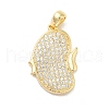 Brass Micro Pave Clear Cubic Zirconia Pendants KK-Z073-21G-1