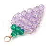 4Pcs Glass Pendants PALLOY-JF03006-5