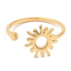 Ion Plating(IP) 304 Stainless Steel Sun Open Cuff Ring for Women X-RJEW-M149-05G-1
