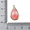 Synthetic Dyed Cherry Quartz Glass Glass Faceted Pendants G-M431-17G-03-3