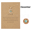 Moon & Star Alloy Rhinestone Birth Stone Pendant Necklaces WG0039E-12-1