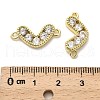 Brass Pave Clear Cubic Zirconia Heart Connector Charms KK-M324-11G-3