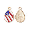 American Flag Style Alloy Enamel Pendants ENAM-K067-31-3