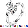 Heart 304 Stainless Steel with Cubic Zirconia Cuff Rings FS-WG2909F-12-1