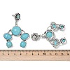 Alloy Synthetic Turquoise Dangle Stud Earrings EJEW-U053-07AS-5