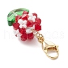 Flower Glass Pendant Decorations HJEW-MZ00218-05-4