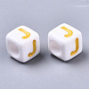 Opaque White Acrylic Beads SACR-R252-02J-2