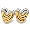 304 Stainless Steel Two-tone Stud Earrings for Women EJEW-R023-01GP-01-4