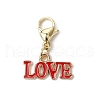 5Pcs Valentine's Day Alloy Enamel Word Love Pendant Decorations HJEW-JM03092-4