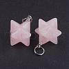 Natural Rose Quartz Pendants G-E398-02L-1