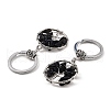 Synthetic Blue Goldstone Flat Round with Tree of Life Pendant Keychain KEYC-E023-03X-2