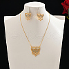 Elegant Middle Eastern Style Brass Micro Pave Cubic Zirconia Earrings & Necklaces Set for Women CH1454-4