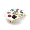 Palette Alloy Colorful Rhinestone Brooches JEWB-C037-22G-2