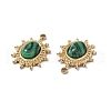 PVD Vacuum Plating 201 Stainless Steel Synthetic Malachite Pendants STAS-C064-VC0900-4