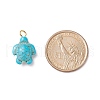 Dyed Synthetic Turquoise Pendants PALLOY-JF01906-02-3