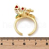 Brass Micro Pave Cubic Zirconia Cuff Rings for Women RJEW-F182-08A-G-5