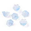 Baking Painted Transparent Glass Bead Caps DGLA-N004-10-1