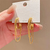 Alloy C-Shaped Tassel Stud Earrings FS-WG7C2F9-01-3
