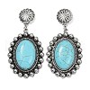 Alloy Synthetic Turquoise Dangle Stud Earrings EJEW-U053-01AS-4