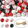 Halloween Theme Printed Natural Wooden Beads WOOD-YW0001-22-1