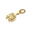 Brass Micro Pave Cubic Zirconia Charms KK-P295-04G-2