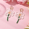 Flower 304 Stainless Steel Hoop Earrings EJEW-TA00629-1