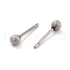 Tarnish Resistant 201 Stainless Steel Textured Ball Stud Earrings STAS-Z039-01F-P-3