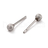 201 Stainless Steel Textured Ball Stud Earrings STAS-Z039-01F-P-3