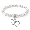 Glass Pearl Beaded Stretch Bracelets BJEW-JB09696-3