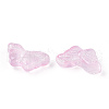 Baking Painted Transparent Glass Petal Beads DGLA-N004-12-3