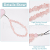 Natural Rose Quartz Chips Beaded Chain Mobile Straps FIND-WH0135-07D-3