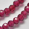 Glass Imitation Red Corundum Beads Strands X-G-K207-01B-01-3