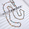 Bohemian Style Dyed Natural Shell Nuggets Beaded Long Necklaces for Women FS-WGE022A-01-4