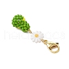 Avocado Glass Seed Beaded Pendant Decorations HJEW-MZ00184-4