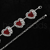 Rose Flower Dark Red Heart Alloy & Epoxy Resin Link Chain Waist Belly Chains for Women FS-WG123DD-01-4