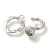 Brass Micro Pave Clear Cubic Zirconia Fold Over Clasps KK-K389-016P-2