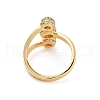 Brass Micro Pave Clear Cubic Zirconia Open Cuff Ring for Women RJEW-Z055-04G-01-3