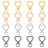 DICOSMETIC 16Pcs 4 Colors Zinc Alloy Heart Shaped Swivel Hook Clasps FIND-DC0004-52-1