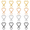 DICOSMETIC 16Pcs 4 Colors Zinc Alloy Heart Shaped Swivel Hook Clasps FIND-DC0004-52-1