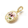 Brass Micro Pave Cubic Zirconia & Enamel Pendants KK-R222-13G-03-2