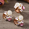 Elegant Vintage Flower Alloy Enamel Stud Earrings & Rings Sets XH9844-2
