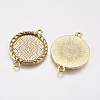 Zinc Alloy Cabochon Connector Settings PALLOY-A15774-AG-FF-2