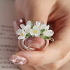 Flower Glass Finger Rings FS-WG137CE-01-2