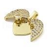 Rack Plating Brass Micro Pave Clear Cubic Zirconia Pendants KK-E114-06G-2