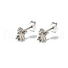 Elegant S925 Sterling Silver Stud Earrings with Rhinestone KH6473-2-1