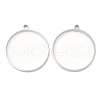 Non-Tarnish 304 Stainless Steel Open Back Bezel Flat Round Pendants STAS-Z040-04A-P-1