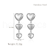 Simple Heart Stainless Steel Dangle Stud Earrings AR2302-1-3